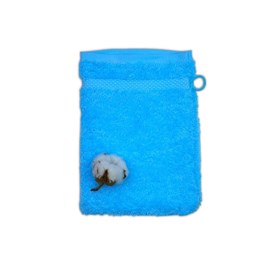 Gant de toilette coton bio coloris lagon