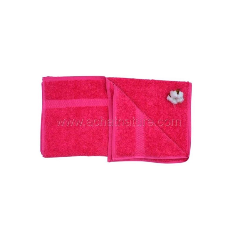 Drap de bain coton bio framboise