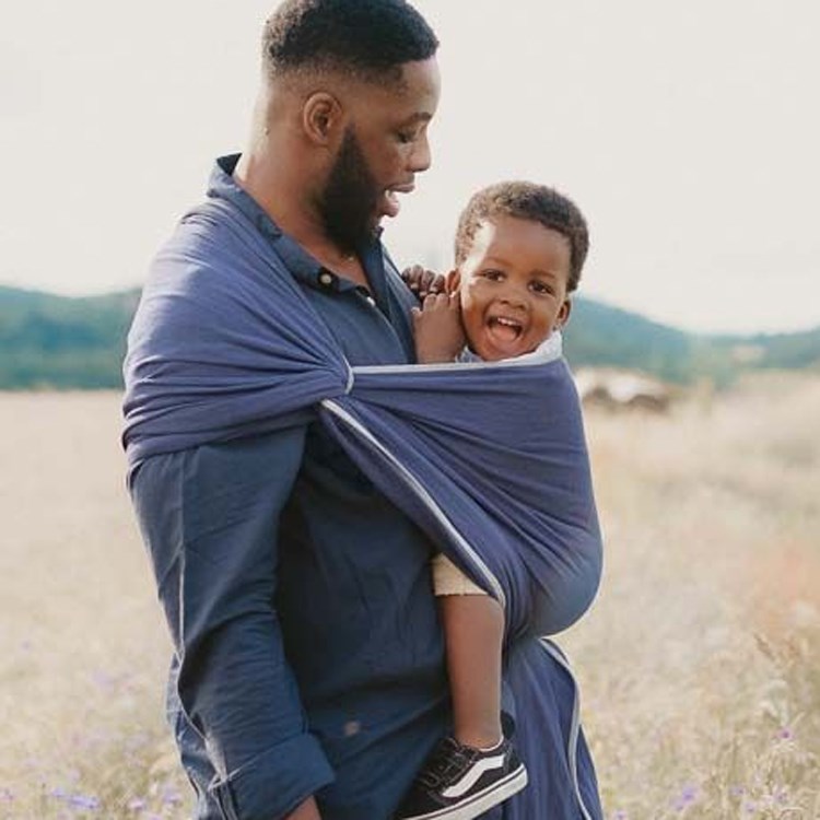 Echarpe de portage néobulle bleu fregate