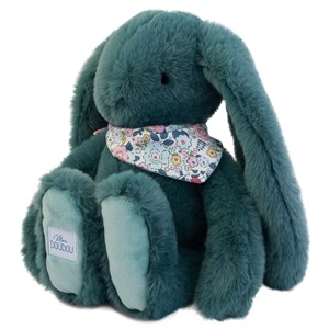 Peluche lapin fleurette vert 35 cm