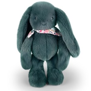 Peluche lapin fleurette vert 35 cm