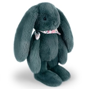 Peluche lapin fleurette vert 35 cm