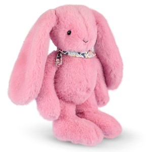 Peluche lapin fleurette rose 35 cm