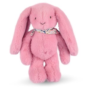 Peluche lapin fleurette rose 35 cm