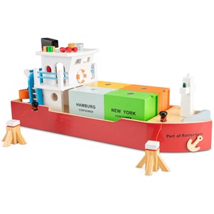 Bateau-container avec 4 containers