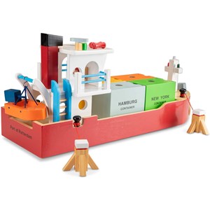 Bateau-container avec 4 containers