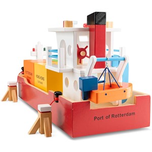 Bateau-container avec 4 containers