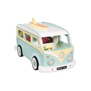 Camping car vintage bleu
