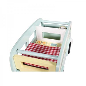 Camping car vintage bleu