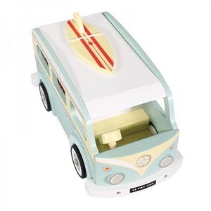 Camping car vintage bleu