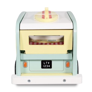 Camping car vintage bleu