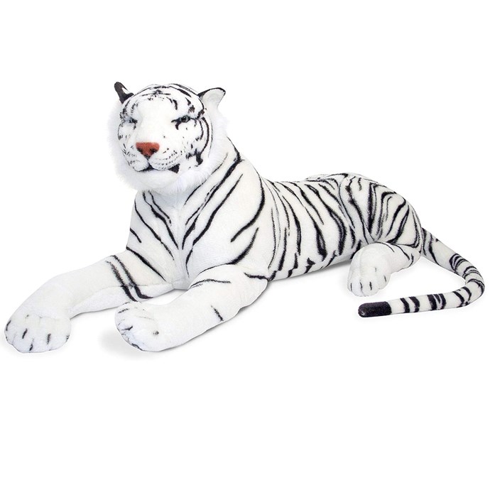 Peluche Geante Tigre Blanc Nature Decouvertes