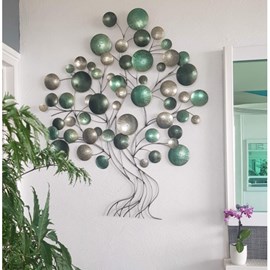 Arbre stylisé disques bleus et gris beau