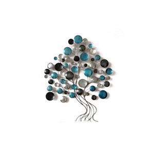 Arbre stylisé disques bleus et gris beau