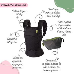 Porte-bébé boba air noir