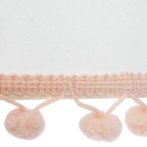 Lampe bois avec pompons rose