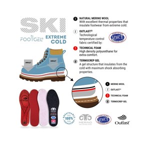 Semelles footgel ski froid extrême avec