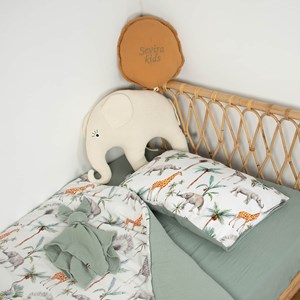 Taie d'oreiller coton réversible safari