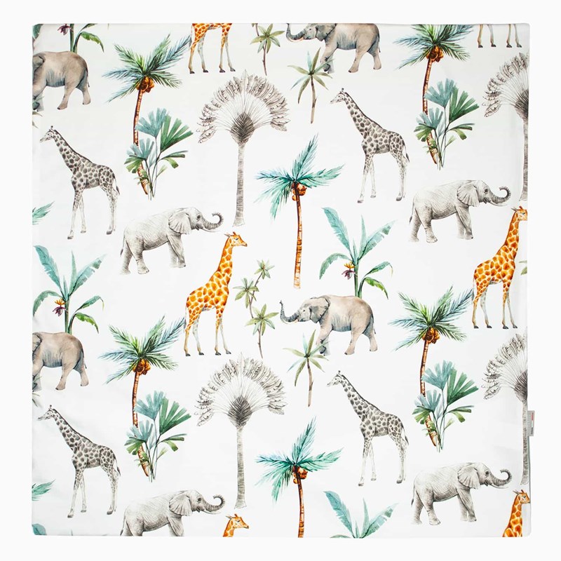 Taie d'oreiller coton réversible safari