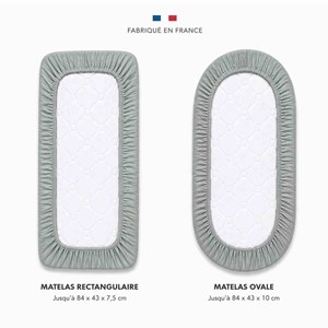Drap housse berceau gaze de coton vert