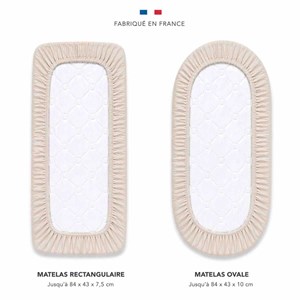 Drap housse berceau gaze de coton beige
