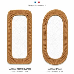 Drap housse berceau gaze de coton camel