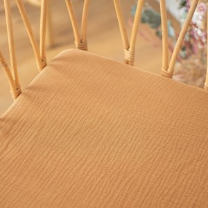 Drap housse berceau gaze de coton camel