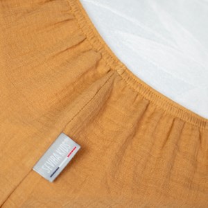 Drap housse berceau gaze de coton camel