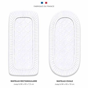 Drap housse berceau gaze de coton blanc