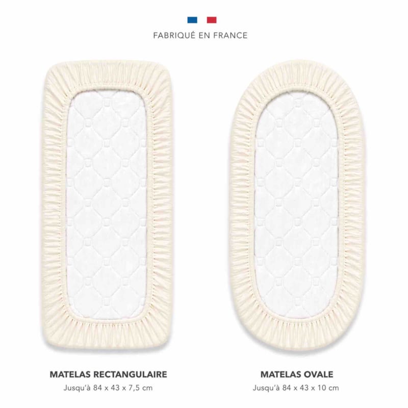 Drap housse berceau gaze de coton écru (Sevira Kids) - Image 2
