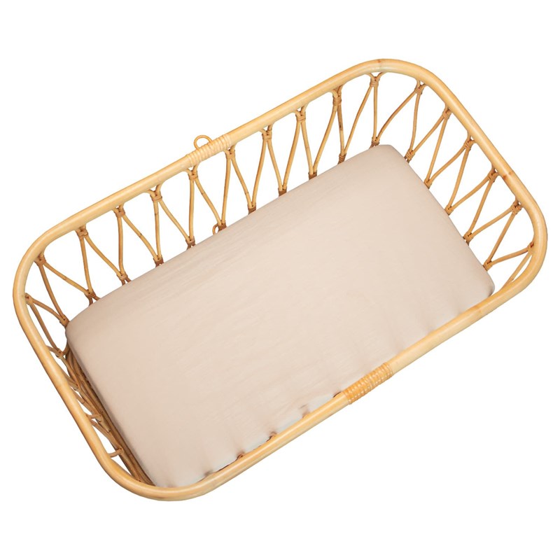 Drap housse berceau gaze coton carreaux