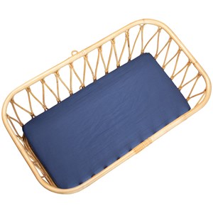 Drap berceau en gaze de coton à bleu