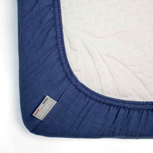 Drap housse berceau gaze coton carreaux