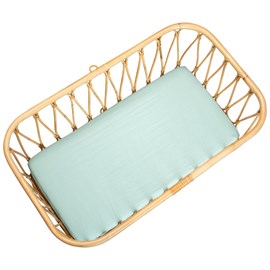 Drap housse berceau gaze coton carreaux