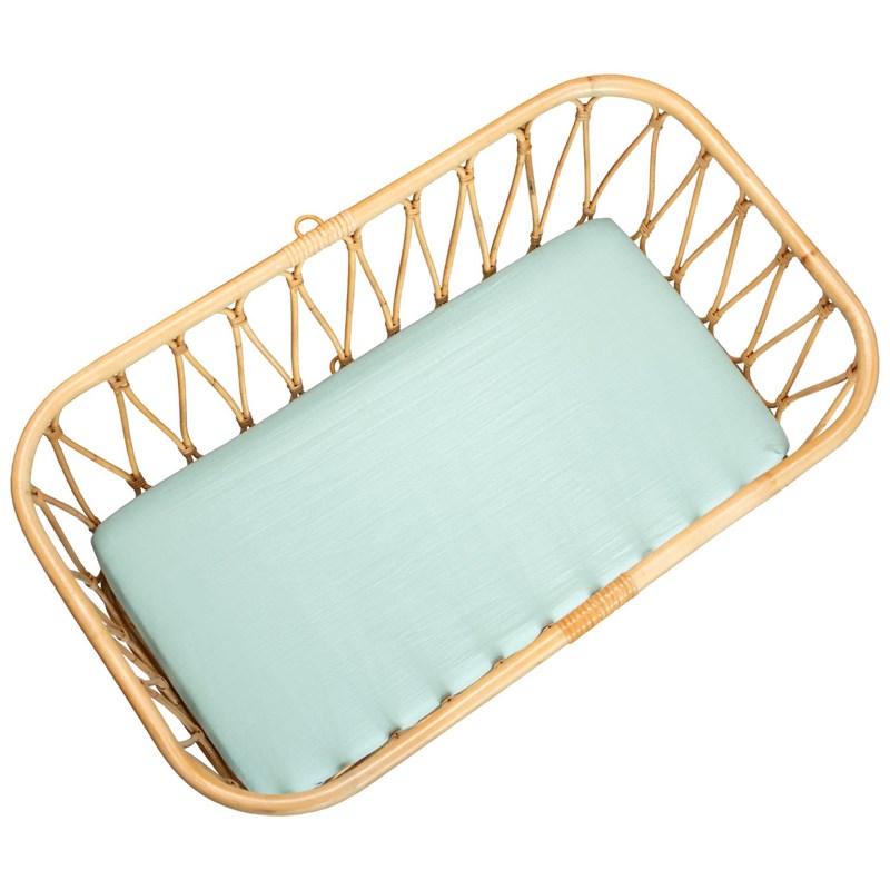 Drap housse berceau gaze coton carreaux