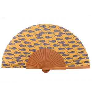 Eventail bois poli imprimé