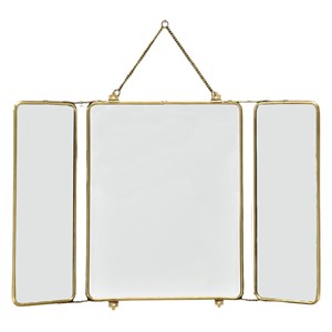 Miroir de barbier 3 faces en laiton ave