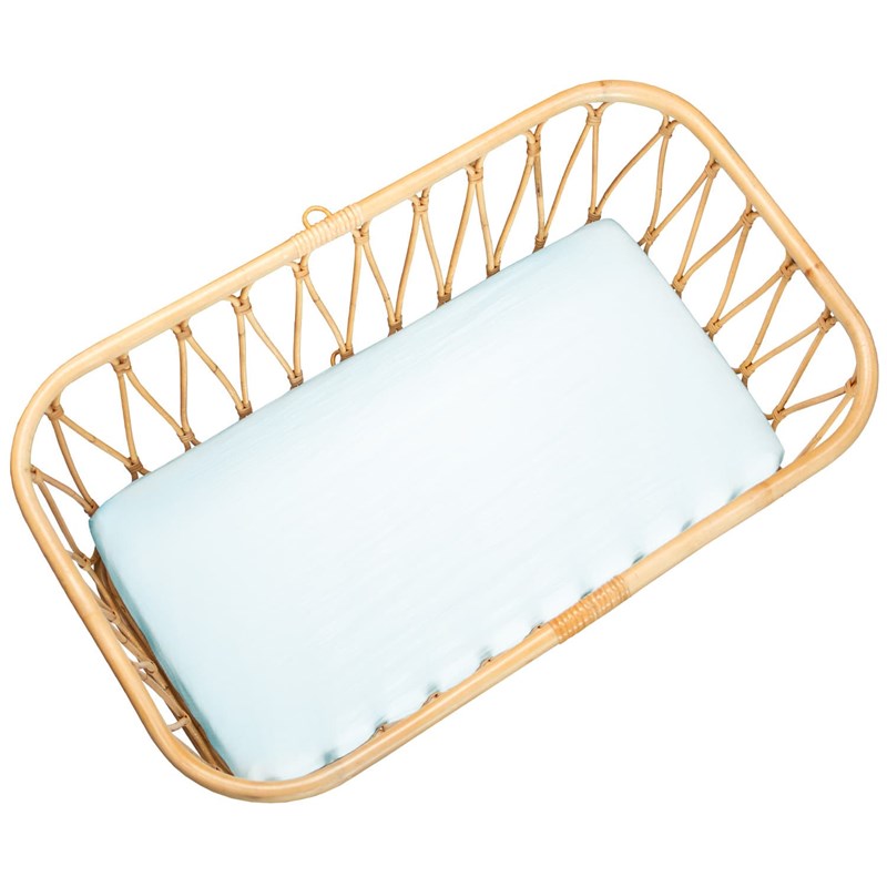 Drap housse berceau gaze coton carreaux