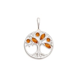 Pendentif primavera argent ambre