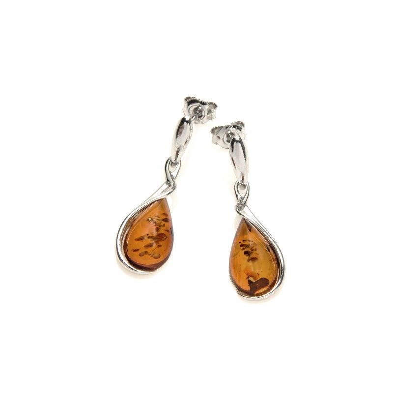LaMaisonDelAmbre - Boucle d'oreille argent ambre baltique