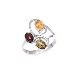 Bague argent ambre cognac taille 60 mm Nature D couvertes