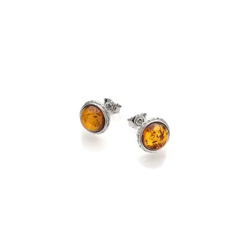 Boucle d'oreille argent ambre baltique