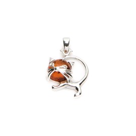 Pendentif argent 925 ambre baltique