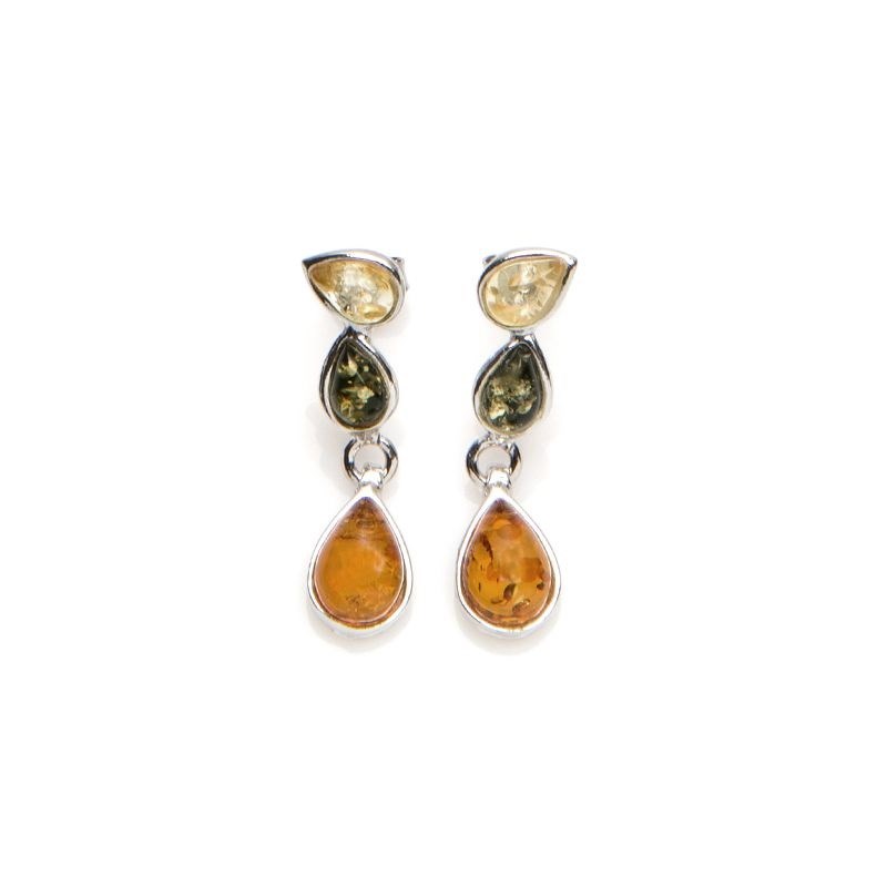 LaMaisonDelAmbre - Boucle d'oreille argent ambre baltique