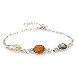Bracelet argent ambre