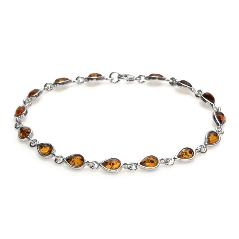 Bracelet moderne argent ambre