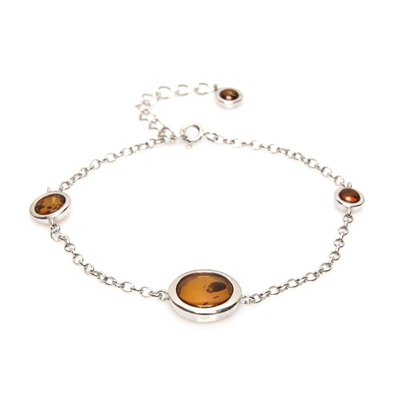 Bracelet argent 925 ambre baltique