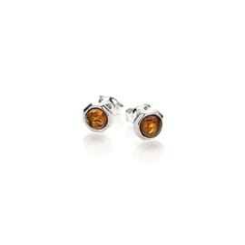 Boucle d'oreille argent ambre