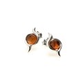Boucles d'oreilles pendantes argent et ambre ovale de 10x14mm Ref. 50271