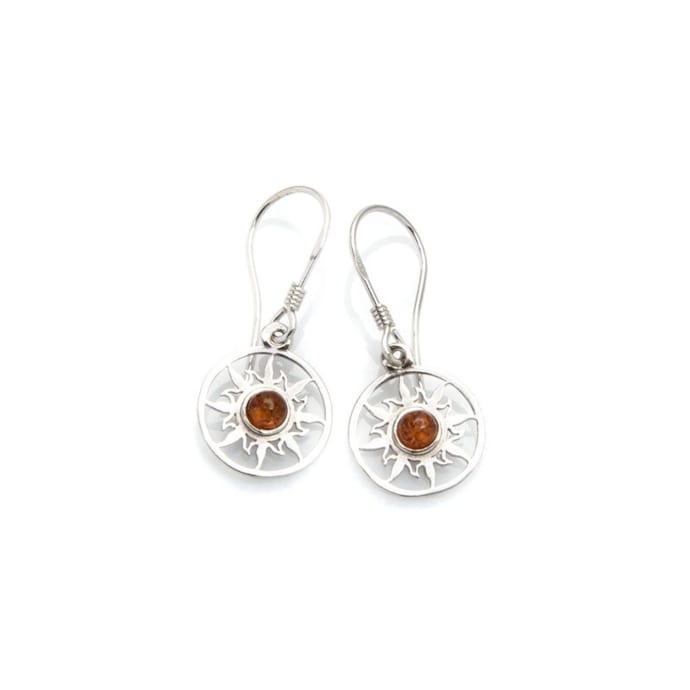 Boucles D'oreilles Anneaux "soleil" En Argent 925 Sterling - Style Vintage Années 70 - Neuf Parfait état